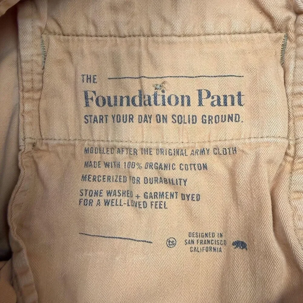 Taylor Stitch Pants Mens 31 Beige Foundation Canvas Chino Straight Leg Casual